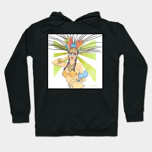 Aztec Warrior Girl Circle Design Hoodie